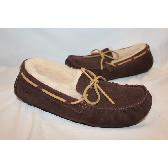UGG Australia Olsen Tie Slip-On Loafer Slippers Men's Expresso Brown 8 NEW - Picture 1 of 6
